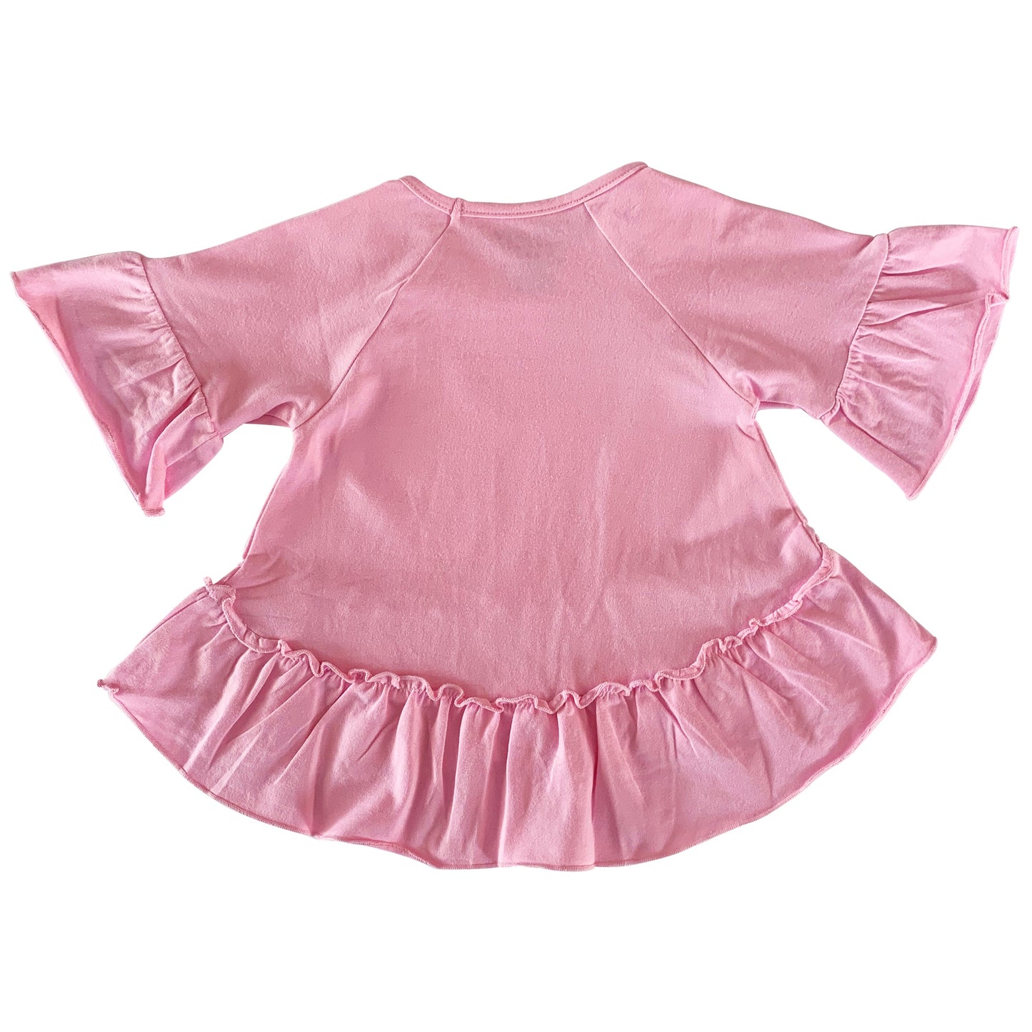 AnnLoren Little Toddler Big Girls' Angel Sleeve Pink Boutique Ruffle Top Shirt Clothing Sizes 2/3T - 7/8