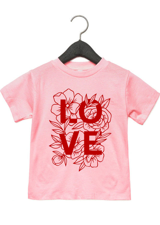 LOVE, Floral - Kid's + Toddler Tees